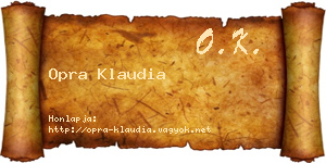 Opra Klaudia névjegykártya